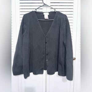 Designers Originals 2X Black Luxelon Long Sleeve Cardigan